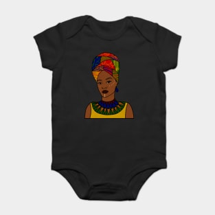 Beautiful Afro African Woman, Black Pride Baby Bodysuit